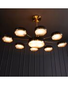 Lustre métal couleur laiton et noir Brooklyn - 140 x 95 x 159 cm
