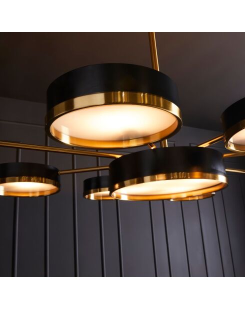Lustre métal couleur laiton et noir Brooklyn - 140 x 95 x 159 cm