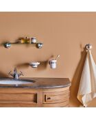 Porte-brosse à dents mural en laiton et céramique Octo - 8 x 7 x 14 cm
