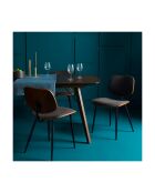 Lot de 2 chaises en tissu gris piètement en métal Olympia - 46 x 45 x 77 cm