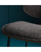 Lot de 2 chaises en tissu gris piètement en métal Olympia - 46 x 45 x 77 cm