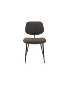 Lot de 2 chaises en tissu gris piètement en métal Olympia - 46 x 45 x 77 cm