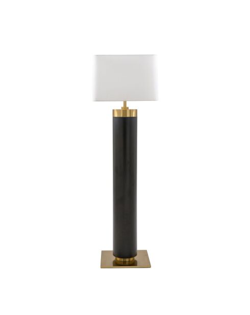 Lampe sur pied en métal noir et finition laiton doré Vendome - 50 x 50 x 165 cm