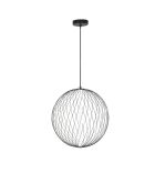 Lustre en métal noir et globe D50 cm Atome - 50 x 50 x 180 cm