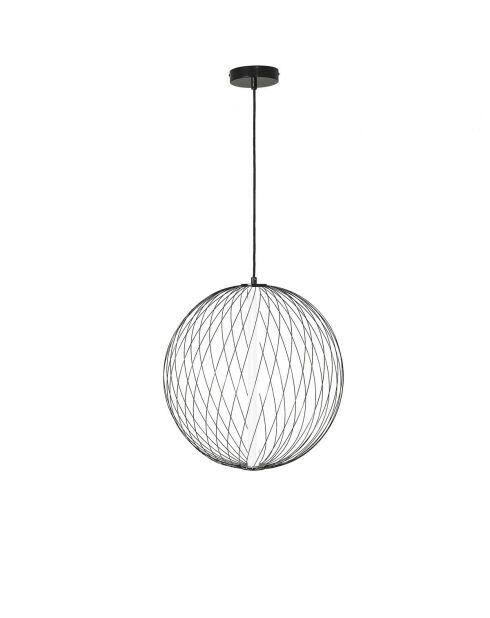 Lustre en métal noir et globe D50 cm Atome - 50 x 50 x 180 cm
