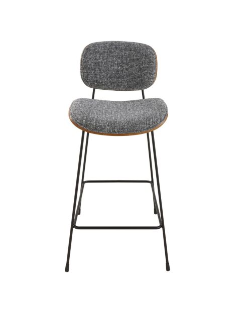 Chaise de comptoir en tissu gris Olympia - 48,5 x 51 x 94,5 cm