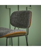 Chaise de comptoir en tissu gris Olympia - 48,5 x 51 x 94,5 cm