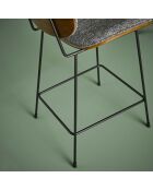 Chaise de comptoir en tissu gris Olympia - 48,5 x 51 x 94,5 cm