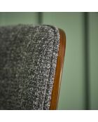 Chaise de comptoir en tissu gris Olympia - 48,5 x 51 x 94,5 cm