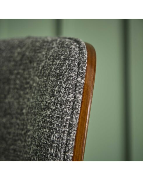 Chaise de comptoir en tissu gris Olympia - 48,5 x 51 x 94,5 cm