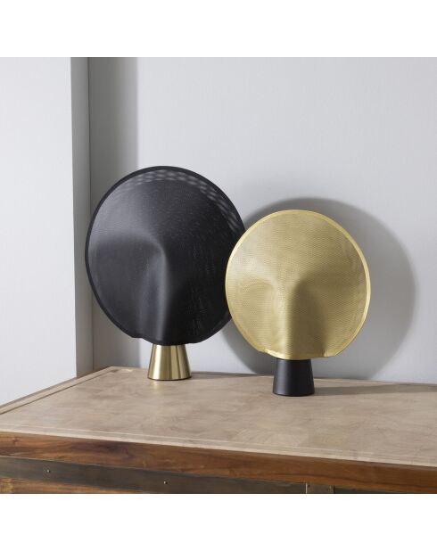 Lampe en métal noir et maille plastique dorée H33 cm Maille - 28 x 8 x 33 cm
