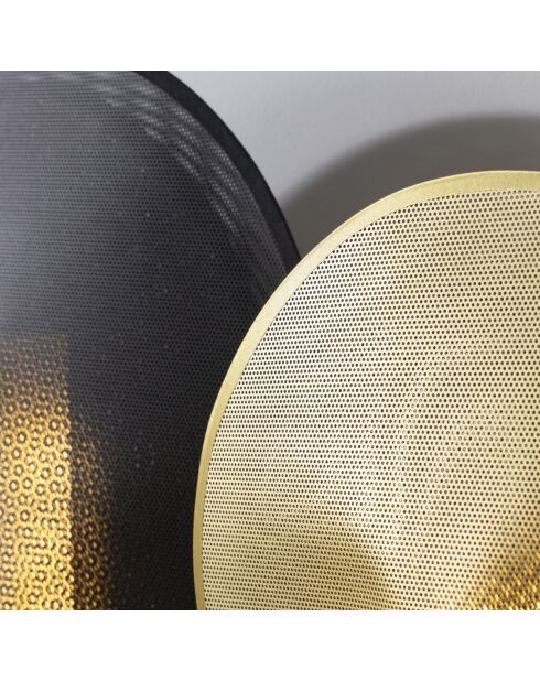 Lampe en métal noir et maille plastique dorée H33 cm Maille - 28 x 8 x 33 cm