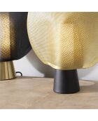 Lampe en métal noir et maille plastique dorée H33 cm Maille - 28 x 8 x 33 cm