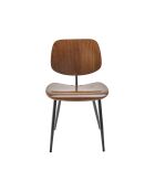 Lot de 2 chaises finition noyer piètement en métal Olympia - 46 x 45 x 77 cm