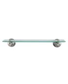 Tablette murale en verre avec structure en inox Durand - 48 x 12 x 7 cm