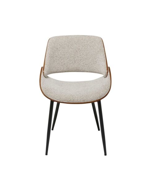 Chaise finition noyer avec assise en tissu beige Mannix - 56 x 54 x 78 cm