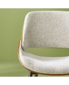 Chaise finition noyer avec assise en tissu beige Mannix - 56 x 54 x 78 cm