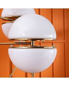 Lustre en métal doré avec globes en opaline Montparnasse - 76 x 76 x 100 cm