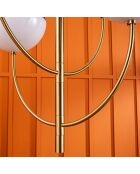 Lustre en métal doré avec globes en opaline Montparnasse - 76 x 76 x 100 cm