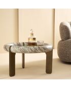 Petite table basse en marbre et métal Prosper - 60 x 60 x 35 cm