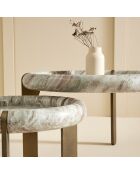 Petite table basse en marbre et métal Prosper - 60 x 60 x 35 cm