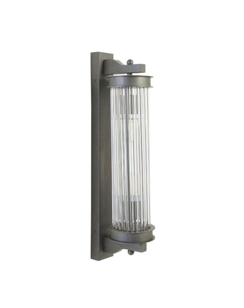Applique tube en métal finition métal gris et verre - 12 x 17 x 55 cm