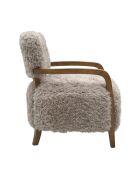 Fauteuil en tissu beige façon fourrure Gengis - 71 x 75 x 78 cm