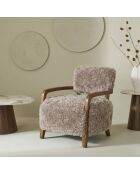 Fauteuil en tissu beige façon fourrure Gengis - 71 x 75 x 78 cm