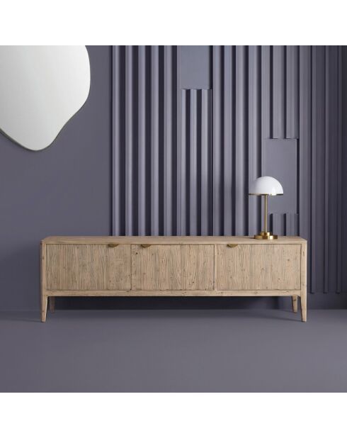 Meuble TV 3 portes en pin massif Henri - 180 x 38 x 56 cm