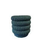 Pouf de table pivotant Bibendum bouclette verte - 46,5 x 46,5 x 47 cm
