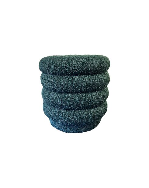 Pouf de table pivotant Bibendum bouclette verte - 46,5 x 46,5 x 47 cm