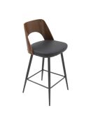 Chaise de comptoir Austin noir - 45 x 47 x 90 cm
