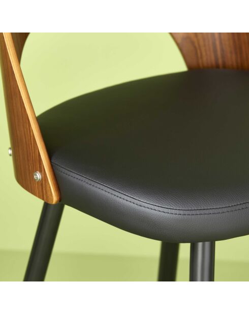 Chaise de comptoir Austin noir - 45 x 47 x 90 cm