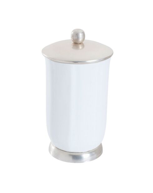 Ensemble d'accessoires de lavabo en métal et porcelaine - 7 x 7 x 20 cm