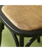 Lot de 2 chaises noires assise rotin Bistrot - 61 x 51 x 89 cm