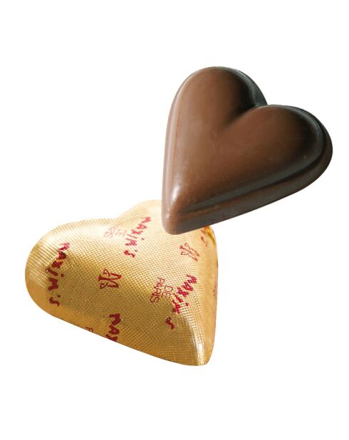 Étui 8 coeurs en chocolat lait praliné