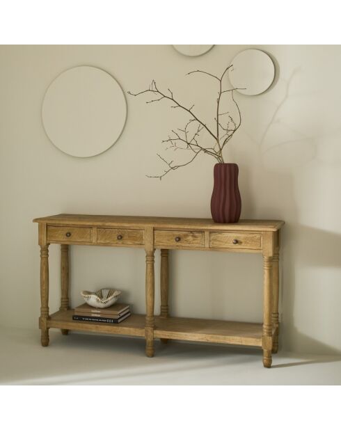 Console en chêne massif Boissy - 150 x 40 x 80 cm