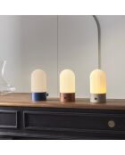 Lampe portable en métal bleue et opaline Touareg - 9 x 9 x 19 cm