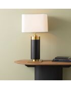Lampe à poser en métal noir et finition laiton doré Vendome - 40 x 40 x 73 cm