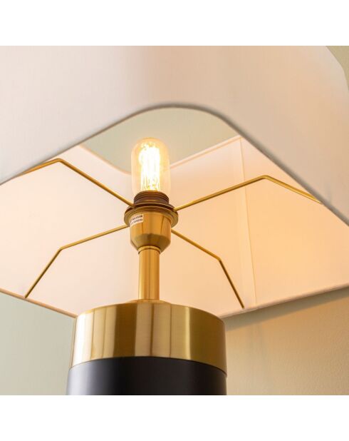 Lampe à poser en métal noir et finition laiton doré Vendome - 40 x 40 x 73 cm