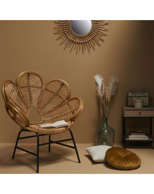 Fauteuil rotin Fleur - 90 x 57 x 104 cm