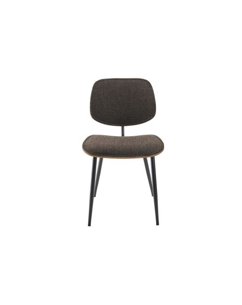 Lot de 6 chaises en tissu gris piètement en métal Olympia - 46 x 45 x 77 cm