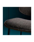 Lot de 6 chaises en tissu gris piètement en métal Olympia - 46 x 45 x 77 cm