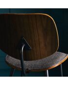 Lot de 6 chaises en tissu gris piètement en métal Olympia - 46 x 45 x 77 cm