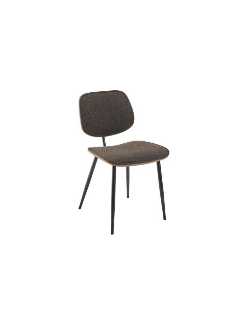 Lot de 6 chaises en tissu gris piètement en métal Olympia - 46 x 45 x 77 cm
