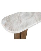 Console en bois massif et marbre Buren - 165 x 38 x 77 cm