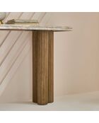 Console en bois massif et marbre Buren - 165 x 38 x 77 cm