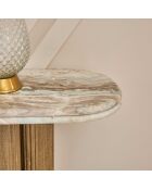 Console en bois massif et marbre Buren - 165 x 38 x 77 cm