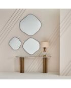 Console en bois massif et marbre Buren - 165 x 38 x 77 cm