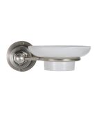 Porte-savon mural en métal finition argent vieilli Durand - 20 x 13 x 7 cm